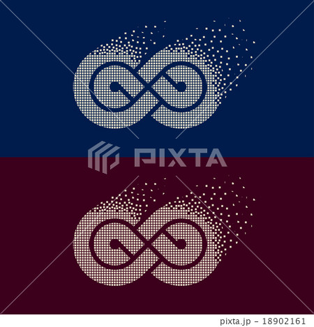 abstract flying pixel eternity emblem 18902161