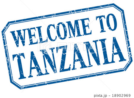 Tanzania - welcome blue vintage isolated label 18902969