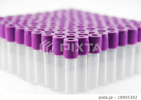 EDTA test tubes in laboratory isolated on white 18905302