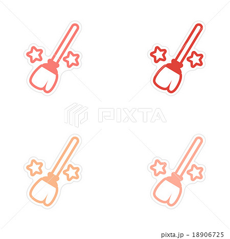 assembly bright stickers witch magic broom with 18906725