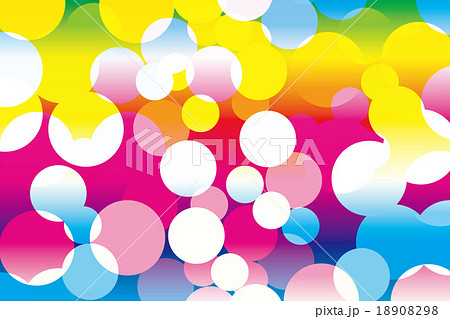 背景素材壁紙 虹彩 虹色 レインボーカラー 七色 カラフル 円 球 幻想的 夢 ファンタジー にじ のイラスト素材 1098