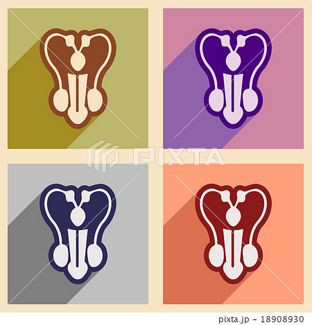 Icons of assembly man's penis in flat style 18908930