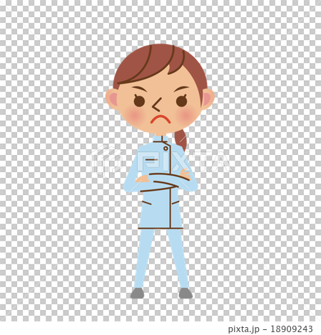 一個女人的照顧者揮舞著粗獷的面部表情 18909243