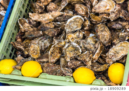 Oysters market in Cancale, France 18909289