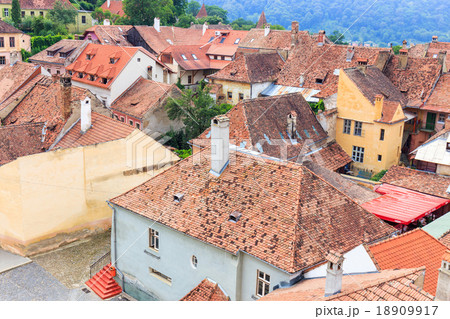view of Sighisoara from the clock tower, Romania 18909917