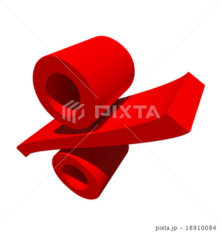 Red percent sign on white 18910084