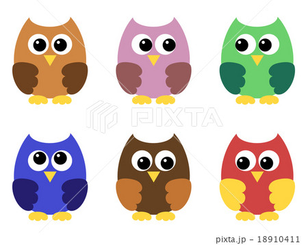 Set of six little owlets 18910411