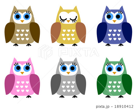 Set of six little owlets 18910412