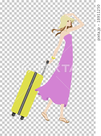 一個女人與旅行的樹幹 一個女人與旅行的樹幹 18911250