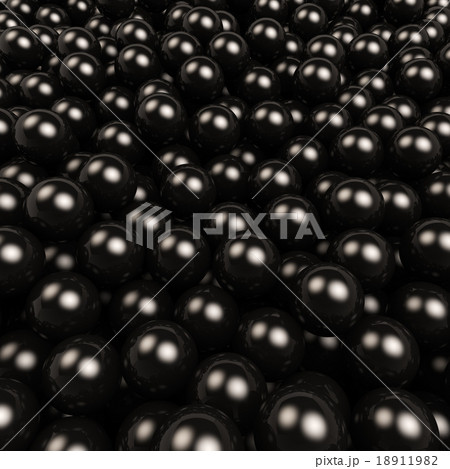 Black gossy balls 3D square background. 18911982