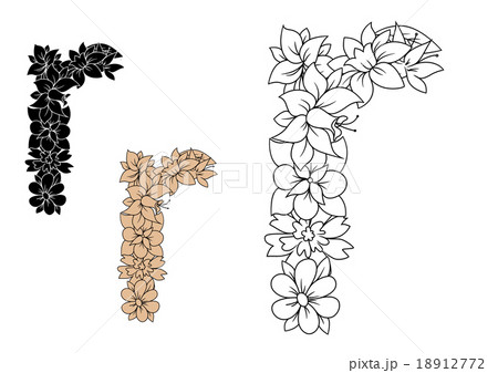 Floral font lowercase letter r 18912772