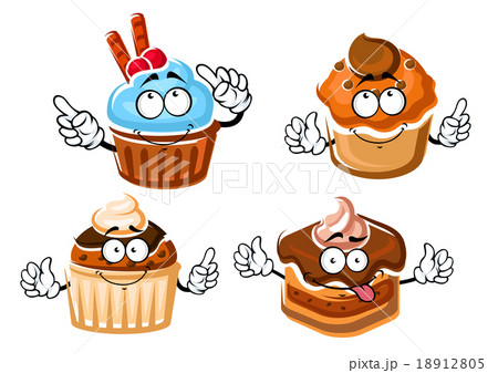 Chocolate cake, cupcake and caramel muffins Chocolate cake, cupcake and caramel muffins 18912805