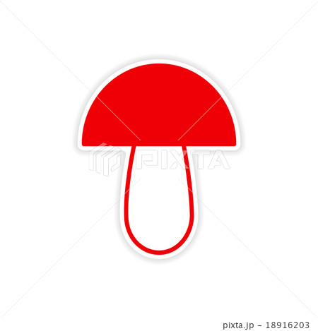 icon sticker realistic design on paper mushroom 18916203