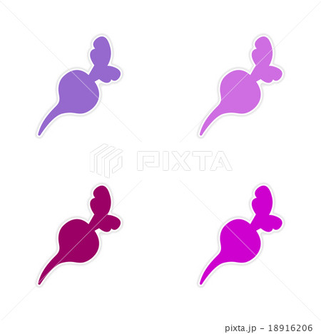 assembly realistic sticker design on paper beet 18916206