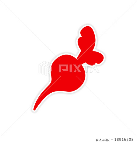 icon sticker realistic design on paper beet 18916208