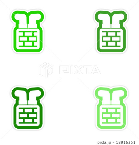 Set of paper stickers on white background Santa in 18916351