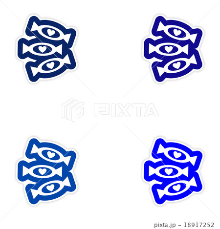 Set of paper sticker on white background chocolate 18917252