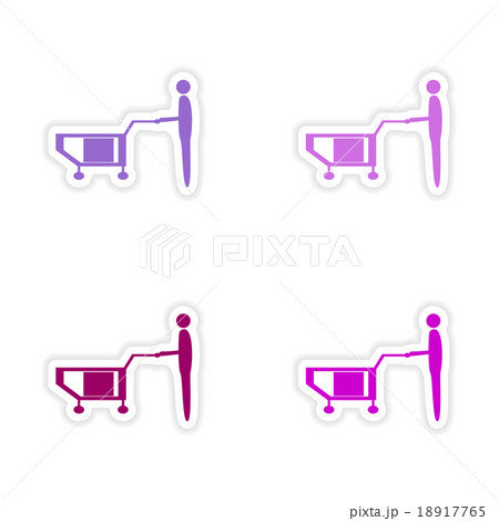 assembly realistic sticker design on paper loader 18917765