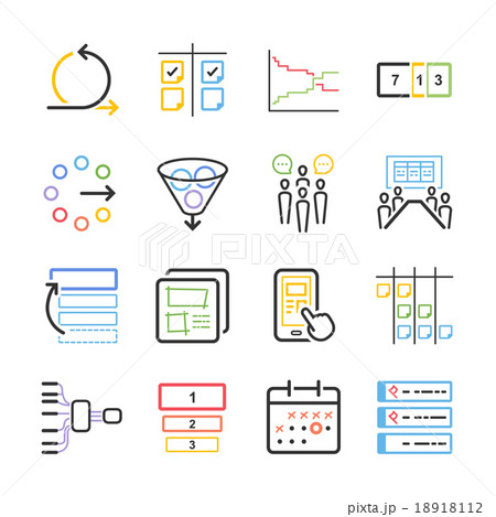 Stock Vector Illustration: Agile icon set 18918112