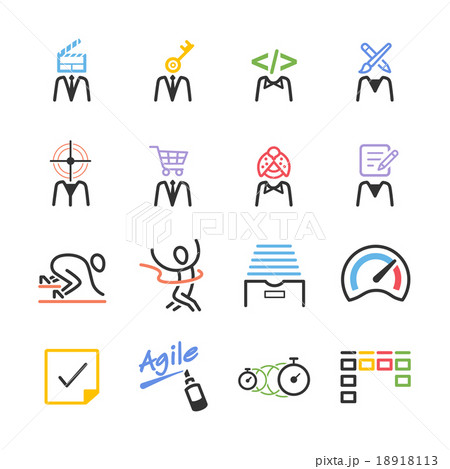 Stock Vector Illustration: Agile team icon set Stock Vector Illustration: Agile team icon set 18918113