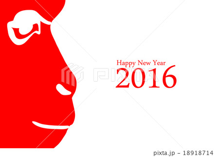 年賀2016　さる横顔　B 10　Happy New Year 18918714