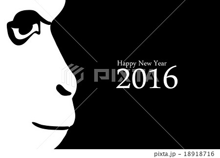 年賀2016 さる横顔 B 12 Happy New Year 年賀2016 さる横顔 B 12 Happy New Year 18918716