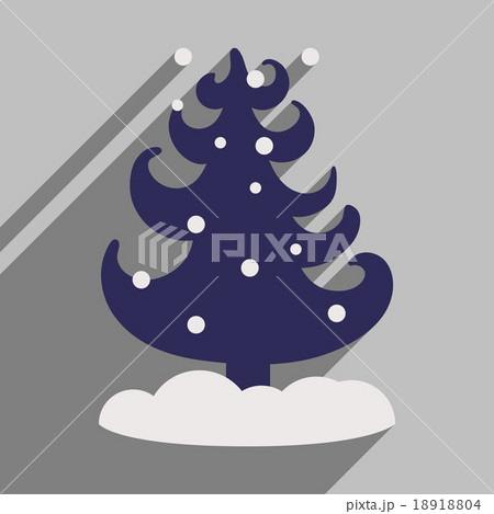 flat icon with long shadow tree snowflakes 18918804