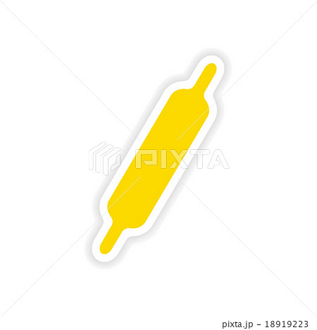 icon sticker realistic design on paper rolling pin 18919223