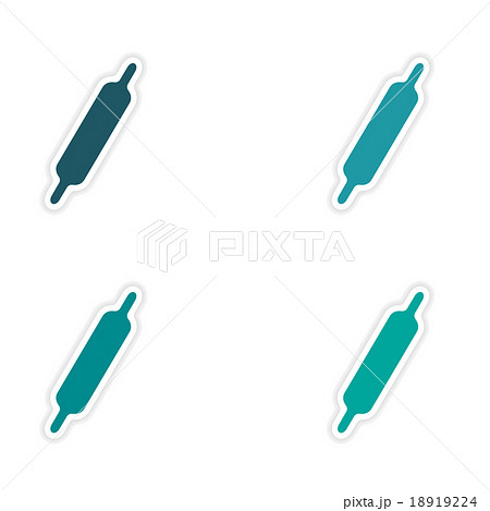 assembly realistic sticker design on paper rolling assembly realistic sticker design on paper rolling 18919224