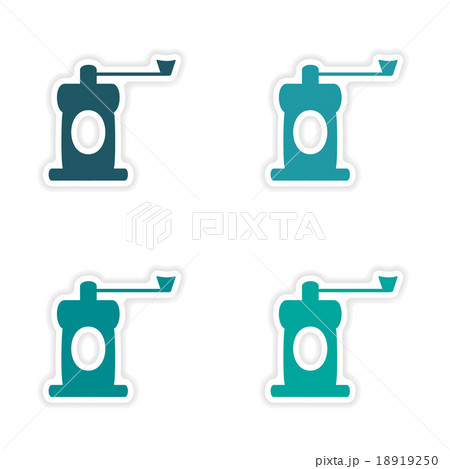 assembly realistic sticker design on paper coffee assembly realistic sticker design on paper coffee 18919250