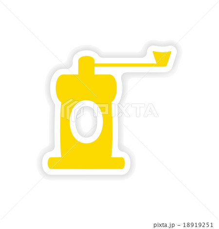 icon sticker realistic design on paper coffee mill icon sticker realistic design on paper coffee mill 18919251