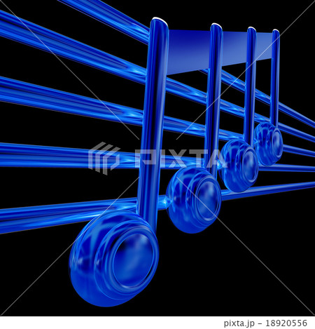 3D music note on staves 18920556