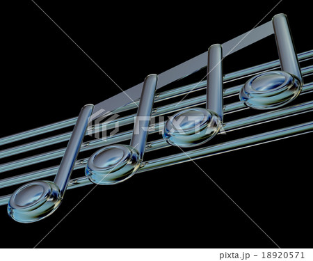 3D music note on staves 3D music note on staves 18920571