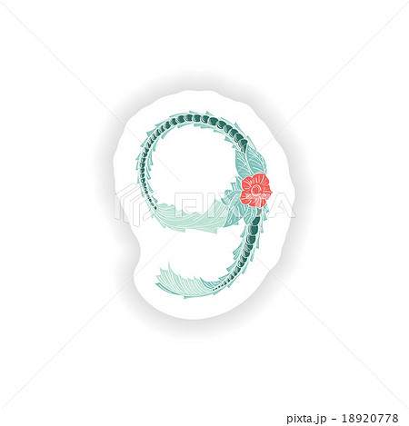 stiker Abstract number 9 logo icon  in Blue 18920778