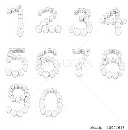 Set of the numbers 1,2,3,4,5,6,7,8,9,0 of coins Set of the numbers 1,2,3,4,5,6,7,8,9,0 of coins 18921613