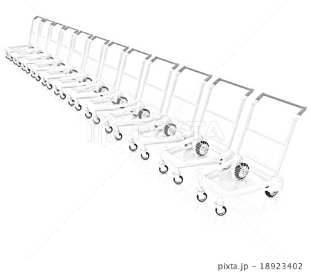 Trolleys for luggages at the airport 18923402
