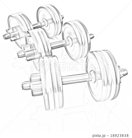 Colorful dumbbells on a white background Colorful dumbbells on a white background 18923638