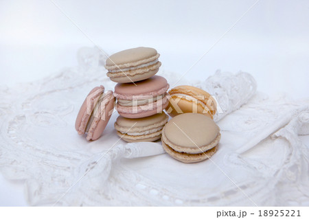 Colorful French Macarons on the white background Colorful French Macarons on the white background 18925221