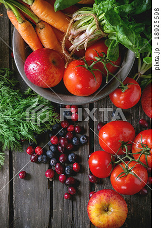 Mix of fruits, vegetables and berries 18925698