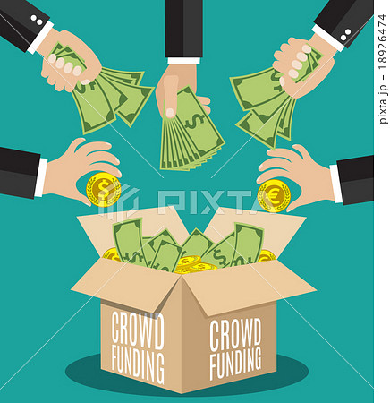 Crowdfunding concept flat 18926474