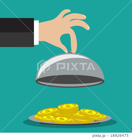 concept of businessman offering a money  18926475