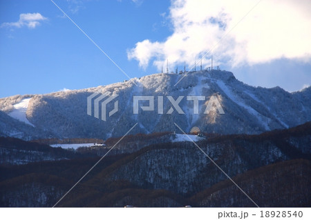 冬の青空に映える札幌西部の山並み 18928540