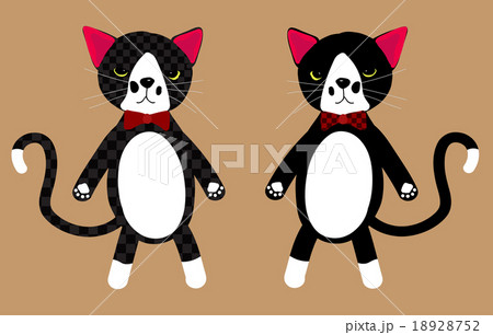 Black Cat with Ribbon Full Body 18928752