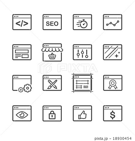 Stock Vector Illustration: SEO icon set 5 Stock Vector Illustration: SEO icon set 5 18930454