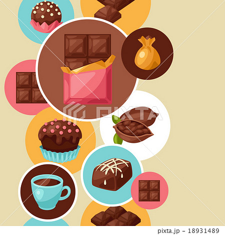 Chocolate seamless pattern with various tasty 18931489