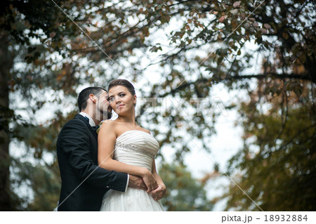 groom embracing bride from back groom embracing bride from back 18932884