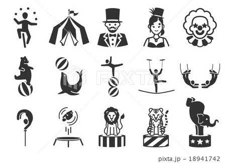 Stock Vector Illustration Circus Icons Set 1のイラスト素材