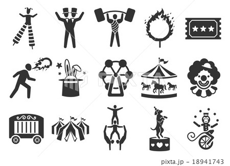 Stock Vector Illustration: Circus icons set 2 Stock Vector Illustration: Circus icons set 2 18941743