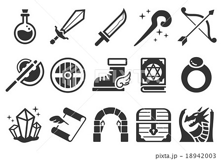 Stock Vector Illustration: Game RPG icons Stock Vector Illustration: Game RPG icons 18942003