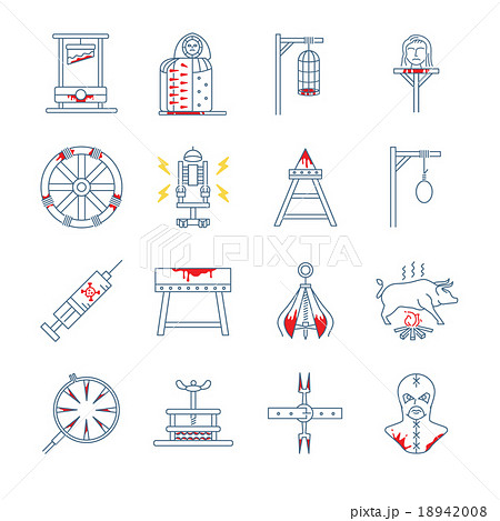 Brutal torture device icons 18942008